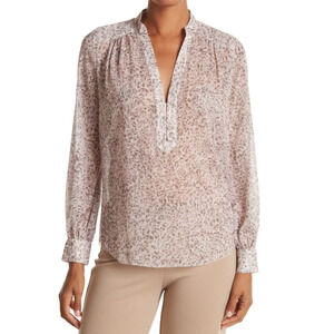 L'Agence Women's Kavita top semi sheer printed size Small